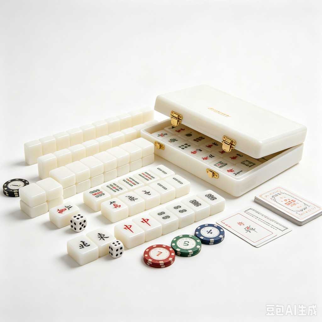 carved pattern mahjong set
